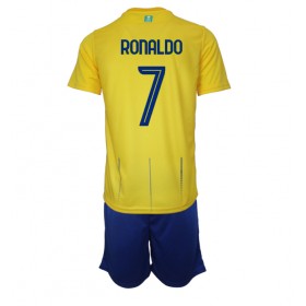 Otroški Nogometni dresi Al-Nassr Cristiano Ronaldo #7 Domači 2023-24 Kratek Rokav (+ Kratke hlače)